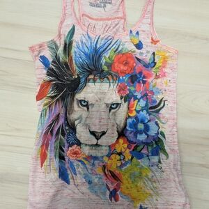 Floral Lion Graphic Women's Tank Top